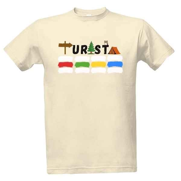 Tričko s potiskem Turista značení 2
