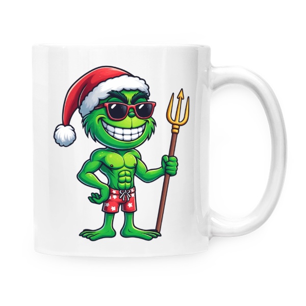 Grinch v plavkách hrnek