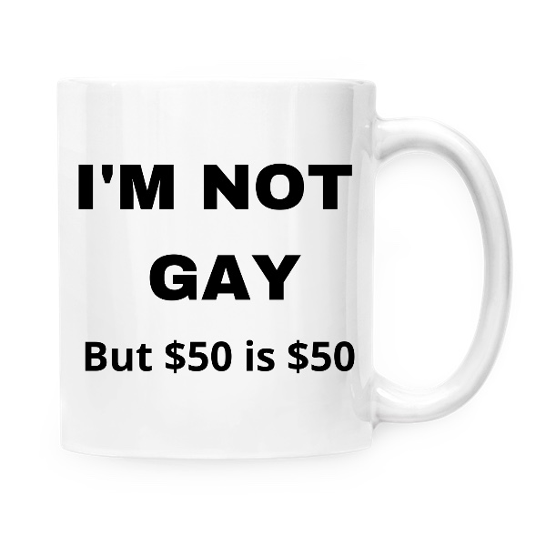 Hrnek malý bílý s potiskem I'M NOT GAY