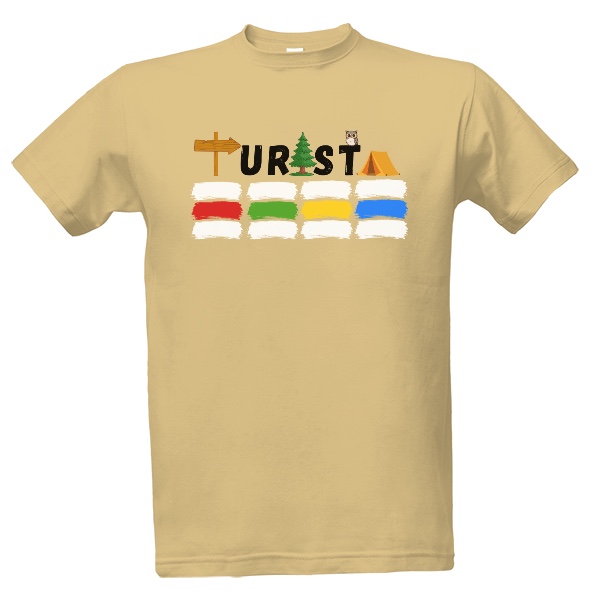 Tričko s potiskem Turista značení